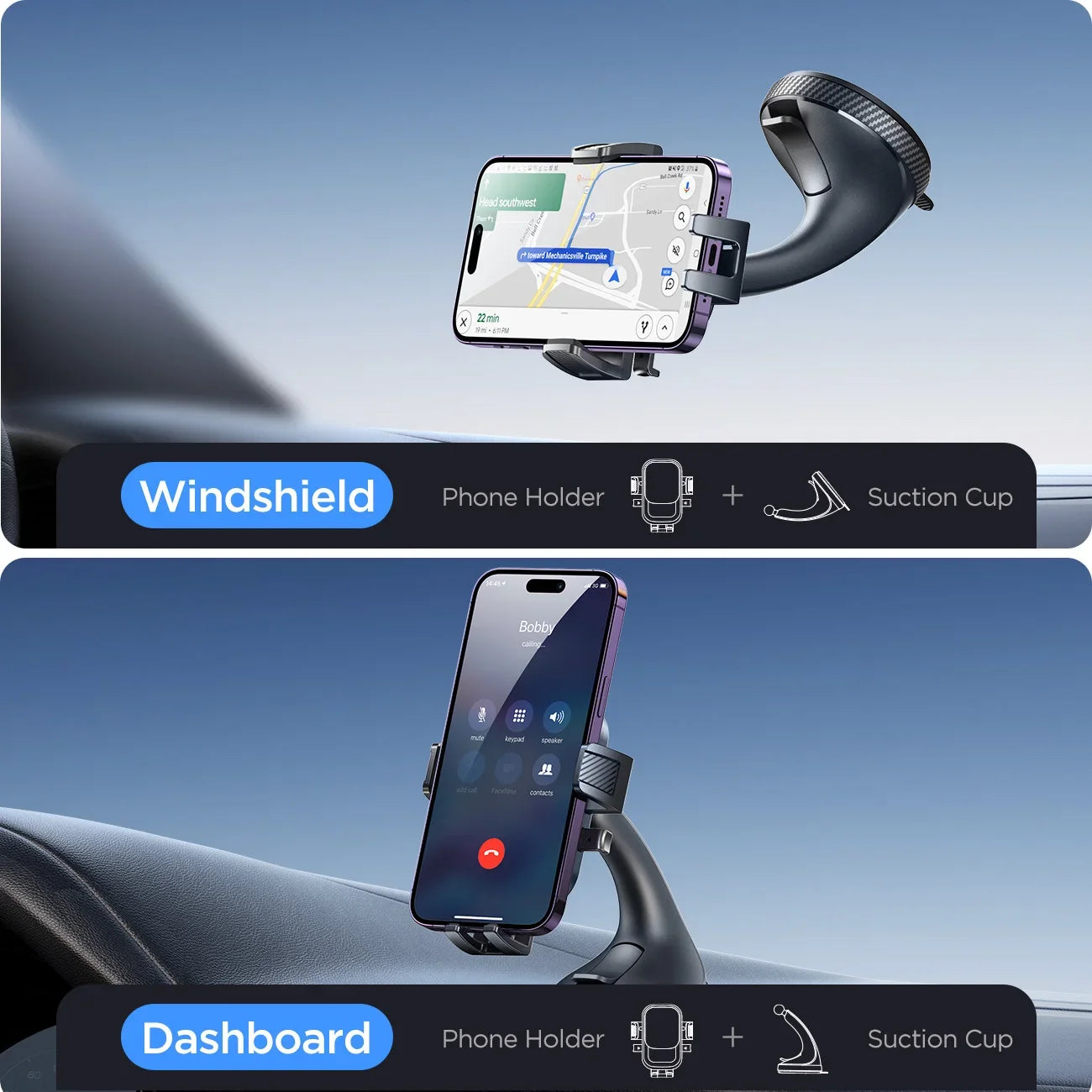 Car Phone Holder with 360° Rotation - Strong suction mount - Joyroom